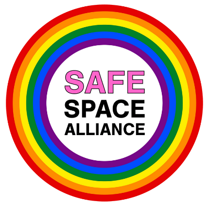 Safe Space Alliance rainbow logo showing LGBTQ+ inclusivity and support — Douglas Fur Pets is a proud safe space for all pet parents in Vancouver.